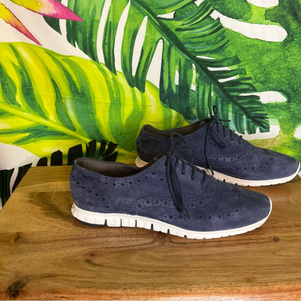Cole Haan 6B ZeroGrand Suede Wingtip Lace Up Comfy Preppy Summer Fall Sneakers